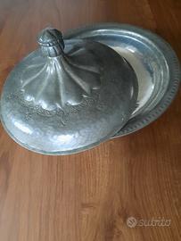 Peltro centrotavola Giovanni Patrini per Atena