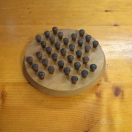 Solitario in legno vintage - diametro 15 cm