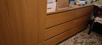 Cassettiera 6 cassetti malm rovere