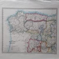 Carta geografica antica della Spagna