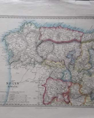 Carta geografica antica della Spagna