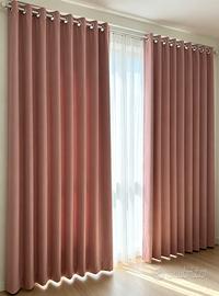 Tenda semi-oscurante rosa, 2 pezzi, 140×260 cm
