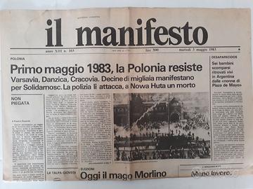 IL MANIFESTO quotidiano comunista, 95 numeri 1983