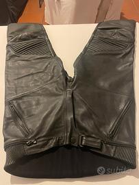 Pantaloni moto in pelle nera Dainese