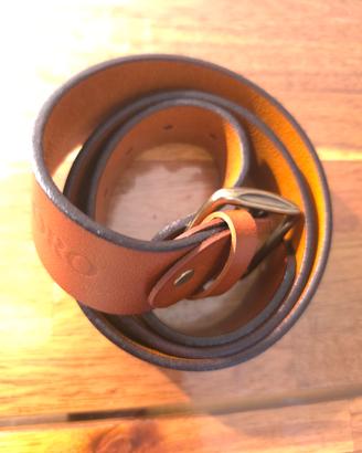 Cintura Uomo in Pelle Marrone con Fibbia Vintage