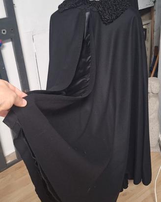 Tabarro Mantello Nero Sartoriale Artigianale