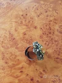 anello pietra gialla sintetica