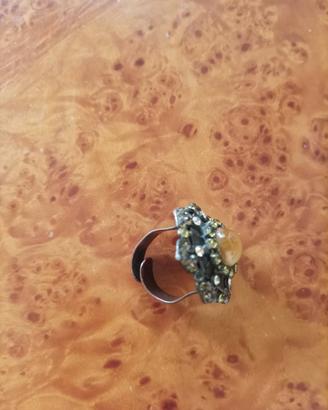 anello pietra gialla sintetica