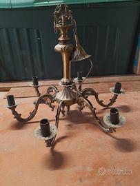 lampadario ottone 6 luci