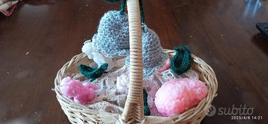 cestino kn candele profumate e lavoro all'uncinett