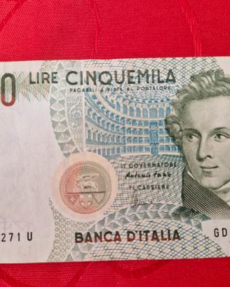 banconota da 5000lire Bellini 