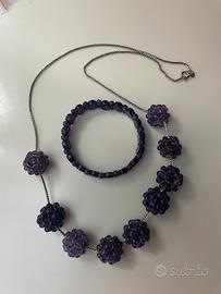 Gioielli collana e bracciale ametista naturale