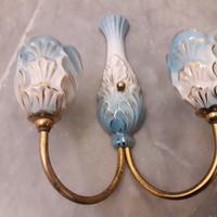APPLIQUE DA PARETE in ceramica bianca /azzurra