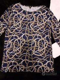 Maglia da donna a maniche lunghe, fantasia navale