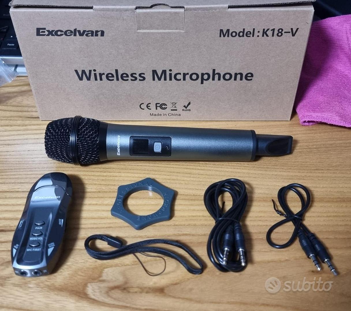 Microfono Professionale Wireless Excelvan K18 V BT Audio Video