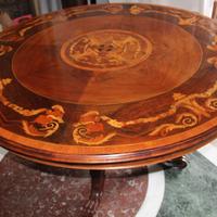 Tavolo ribaltabile intarsiato fine 800