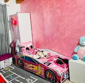 Letto bambina a forma di auto + materasso