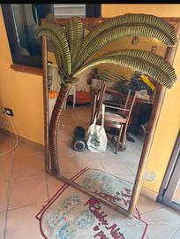 specchio da parete decorativo con cornice a palma