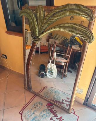 specchio da parete decorativo con cornice a palma
