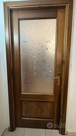 Porta in legno per interno con vetro decorato