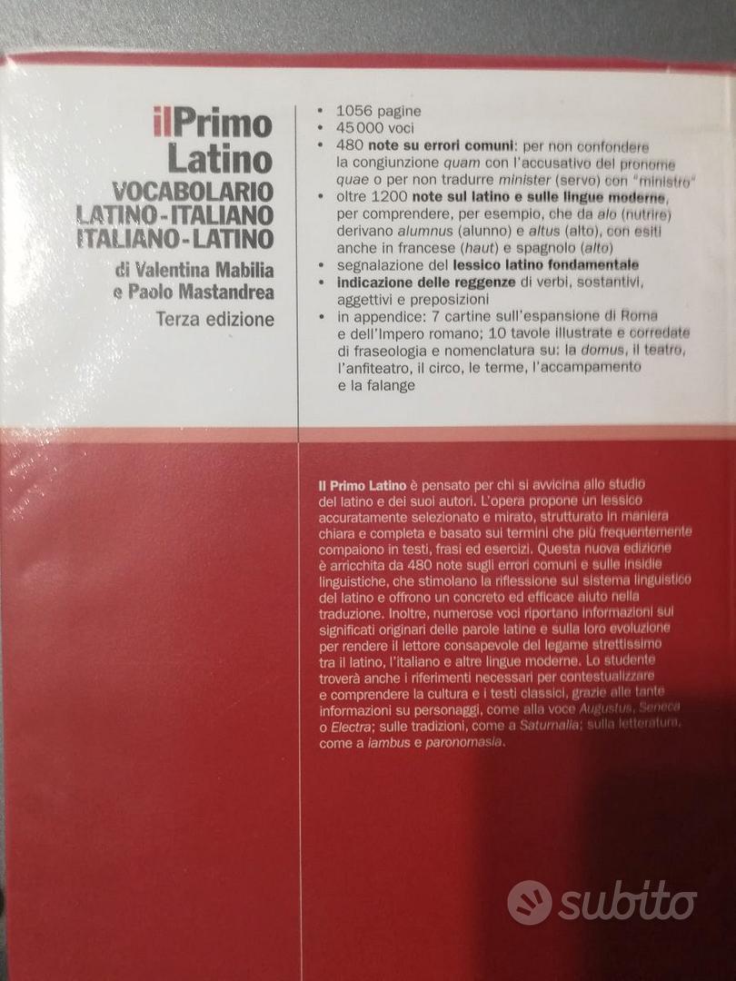 Primo Latino Vocabolario Latino-Italiano Italiano-Latino Per Le Scuole -  Mabilia Valentina Mastandrea Paolo - Zanichelli