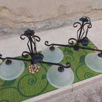Lampadario In ferro battuto doppia lampada
