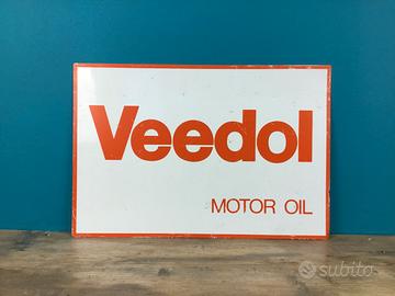TABELLA INSEGNA VEEDOL MOTOR OIL NO SMALTATA 67X45
