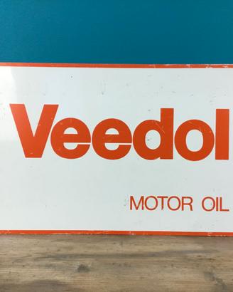 TABELLA INSEGNA VEEDOL MOTOR OIL NO SMALTATA 67X45