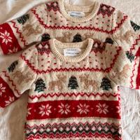Set 2 maglioncini Natale 6-9 mesi come nuovi