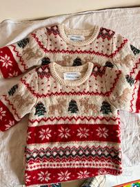 Set 2 maglioncini Natale 6-9 mesi come nuovi