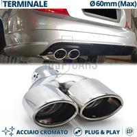 TERMINALE Scarico Doppio OVALE MARMITTA MAX Ø 60mm