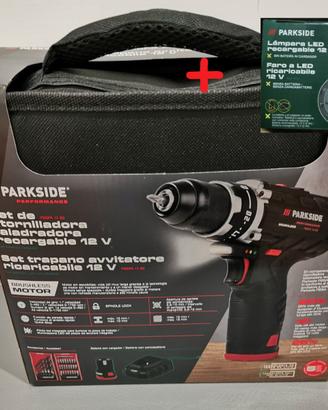 Kit Trapano Avvitatore Parkside Performance 12V +