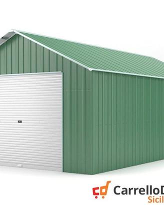 Baracca cantiere box 438x724 con saracinesca verde