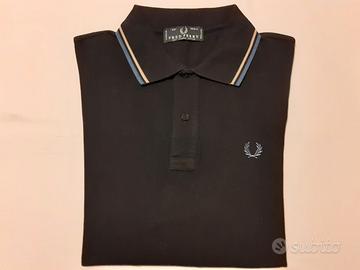 Fred Perry polo da uomo a manica lunga nera
