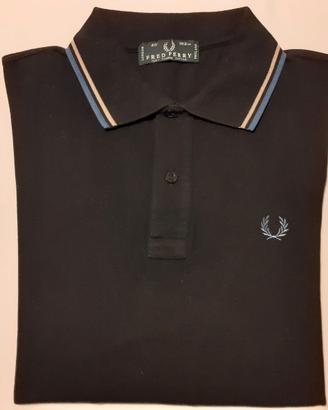 Fred Perry polo da uomo a manica lunga nera