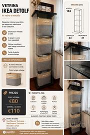 Vetrina libreria IKEA DETOLF in vetro e metallo