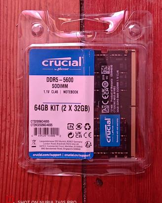Ram Crucial DDR5 5600MHz /64GB