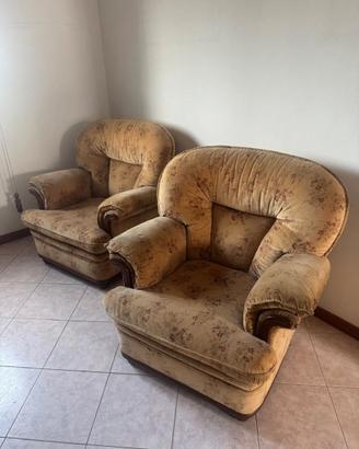 set poltrone e divano vintage