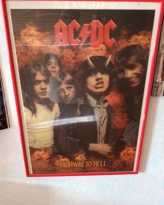 poster con cornice rossa  acdc