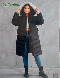 piumino lungo Donna con cintura elastica .