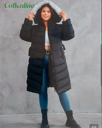 piumino lungo Donna con cintura elastica .