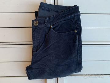 Pantaloni Donna Sisley Tg. 44 Blu Cotone