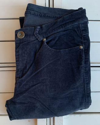 Pantaloni Donna Sisley Tg. 44 Blu Cotone