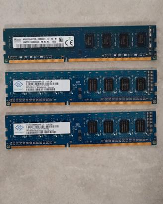Lotto RAM DDR3 8GB per PC Desktop