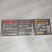 Set 3 tele stampa città 