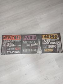 Set 3 tele stampa città 