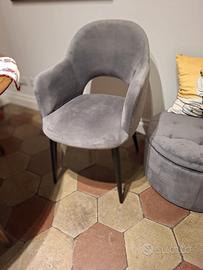 Sedia velluto grigio westwing