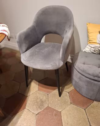 Sedia velluto grigio westwing