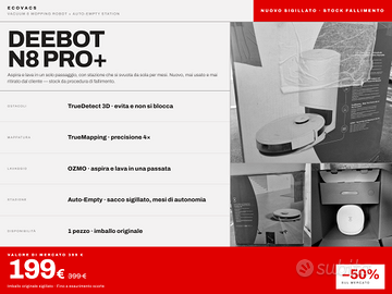 Ecovacs Deebot N8 Pro+ NUOVO sigillato -50%