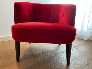 Poltrona velluto Rossa